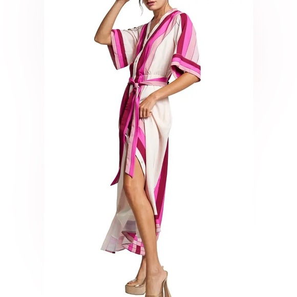 🩷CIEBON-Carmine Stripe Elbow Sleeve Shirtdress🩷 - Picture 5 of 13